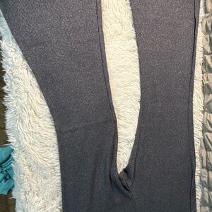 Gray Ribbed Leggings